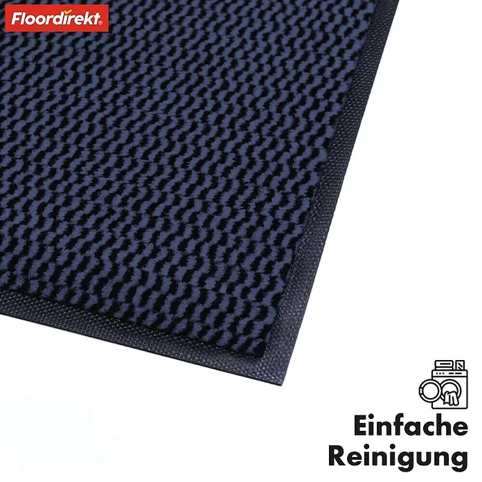 Fußmatte Sky Novo - Blau, 120 x 80 cm, Material Nutzschicht: 100 % Polypropylen - Fußmatte in Blau-Schwarz mit Muster und Einfache Reinigung-Symbol für mühelose Sauberkeit.