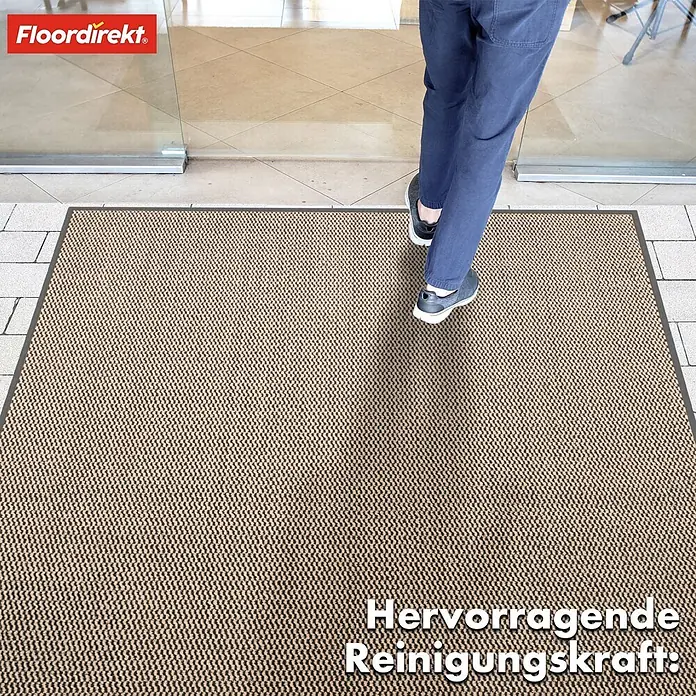 Fußmatte Sky Novo - Ocker, 120 x 80 cm, Material Nutzschicht: 100 % Polypropylen - Schmutzfangmatte "Floordirekt" in Beige/Braun. Ideal für Eingangsbereiche, bietet hervorragende Reinigungskraft und ist strapazierfähig.