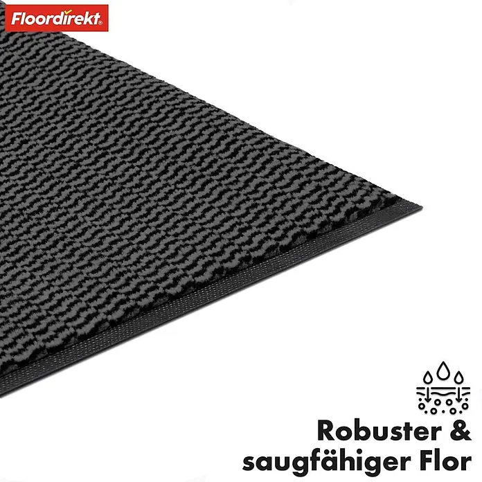 Fußmatte Sky Novo - Anthrazit, 120 x 80 cm, Material Nutzschicht: 100 % Polypropylen - Schmutzfangmatte "Floor direkt" in Grau mit robuster und saugfähiger Oberfläche für den Innenbereich.