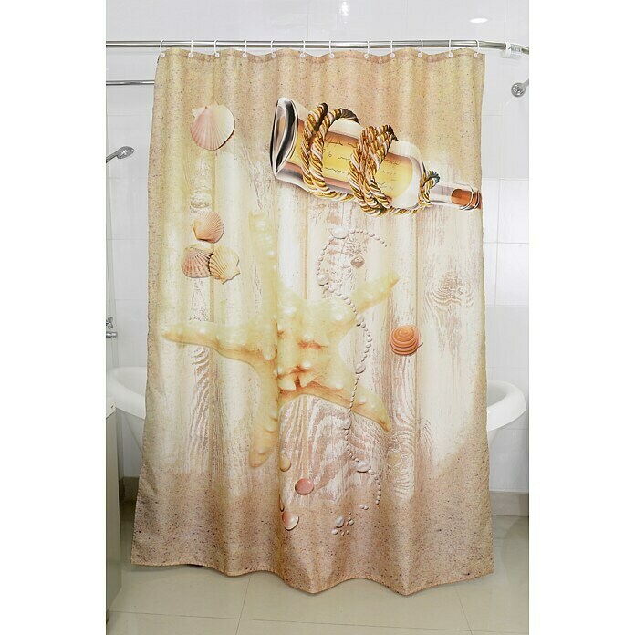 Venus Textil-Duschvorhang Sealife180 x 200 cm, Beige Unknown