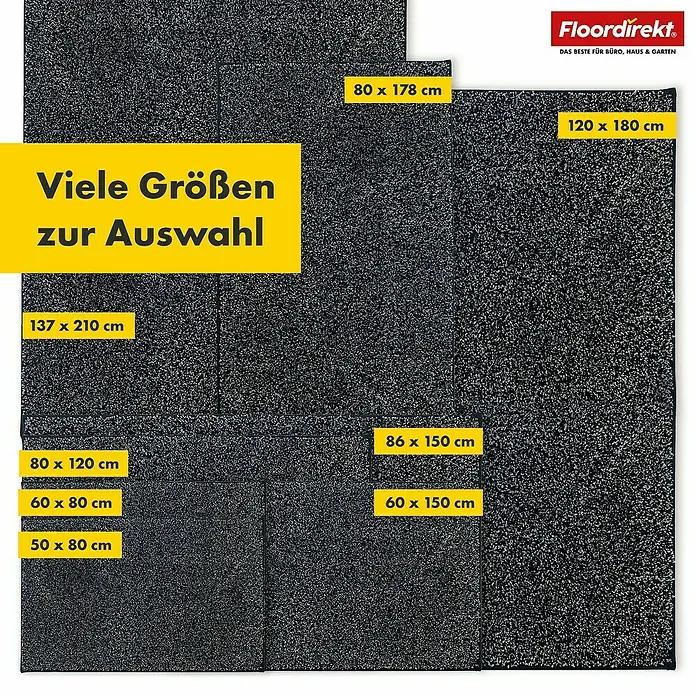 Badteppich Nasa - 60 x 90 cm, Anthrazit, 100% Polyester - Eine Auswahl an Fußmatten in verschiedenen Größen von Floordirekt für Büro, Haus und Garten.