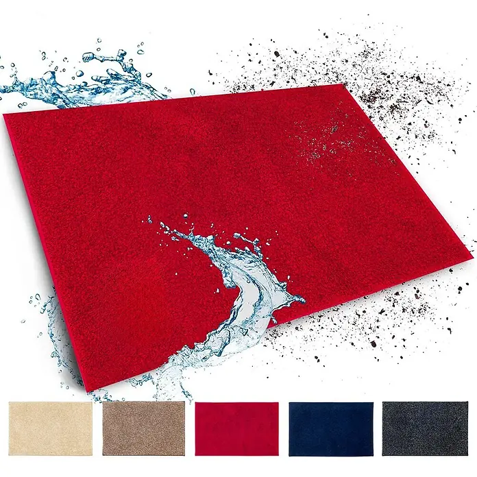Schmutzfangmatte Nasa - 120 x 80 cm, Rot, Material Nutzschicht: 100 % Polyester - Rote, wasserabweisende Fußmatte mit OEKO-TEX-Zertifikat. Wasser und Schmutz perlen ab, ideal für den Innen- und Außenbereich.