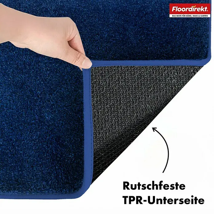 Schmutzfangmatte Nasa - 120 x 80 cm, Dunkelblau, Material Nutzschicht: 100 % Polyester - Blaue Fußmatte von Floordirekt mit rutschfester TPR-Unterseite für Büro, Haus und Garten.