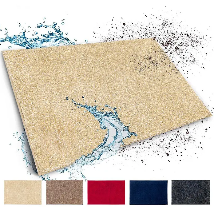Schmutzfangmatte Nasa - 80 x 50 cm, Beige, Material Nutzschicht: 100 % Polyester - Ein beiger OEKO-TEX Teppich mit Wasser- und Schmutzeffekten, präsentiert in verschiedenen Farben für den Innenbereich.