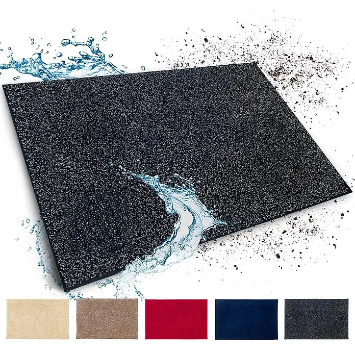 Schmutzfangmatte Nasa - 120 x 80 cm, Anthrazit, Material Nutzschicht: 100 % Polyester - Schwarze Fußmatte mit Wasser- und Schmutzeffekten, OEKO-TEX®-Zertifizierung und weitere Farbvarianten unten.