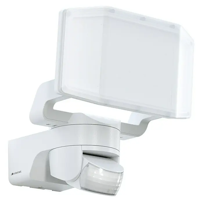 Steinel LED-Sensor-Außenwandleuchte XLED Protect S - 14,3 W, Weiß, Warmweiß - Die weiße STEINEL Außenleuchte mit Bewegungsmelder sorgt für Sicherheit rund ums Haus. Die Lampe ist robust und wetterfest.