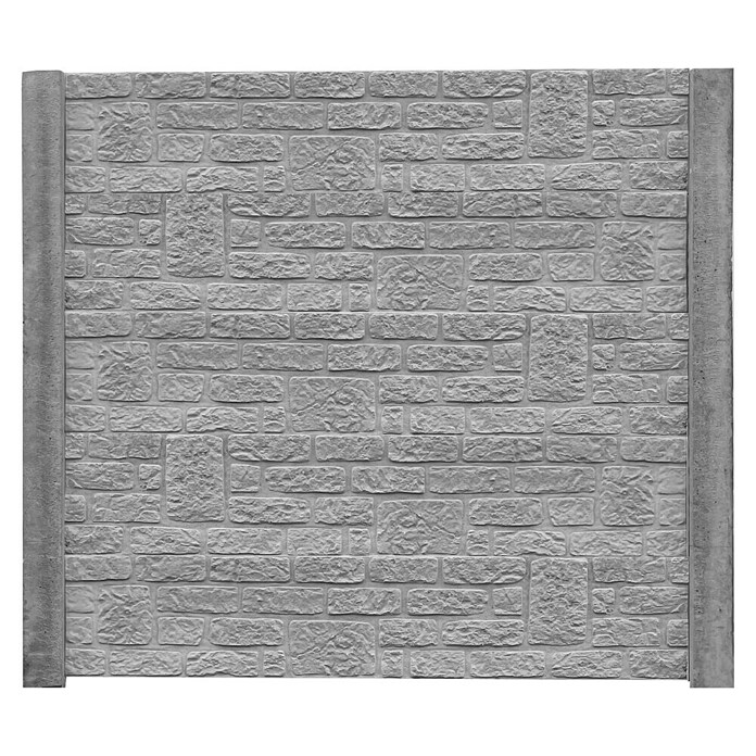 Beckers Betonzaun Zaunelement Standard Romania Motiv (200 x 38,5 cm, Beton, Betongrau) | BAUHAUS