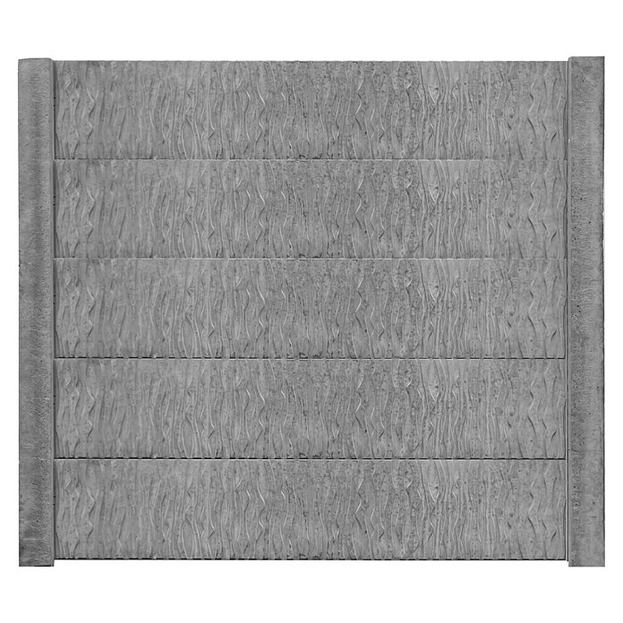 Beckers Betonzaun Zaunelement Standard River Motiv (200 x 38,5 cm, Beton, Betongrau) | BAUHAUS