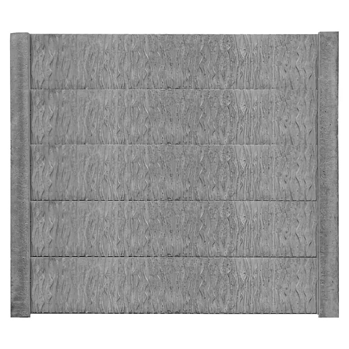 Beckers Betonzaun Zaunelement Standard River Motiv - 200 x 38,5 cm, Beton, Betongrau - Graue Betonzaunplatte mit markanter Struktur. Ideal für robuste und moderne Grundstücksbegrenzungen.