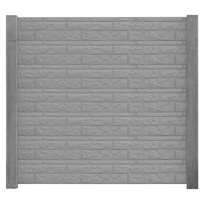 Beckers Betonzaun Zaunelement Klassik Fels Motiv (184 x 26 cm, Beton, Betongrau) | BAUHAUS