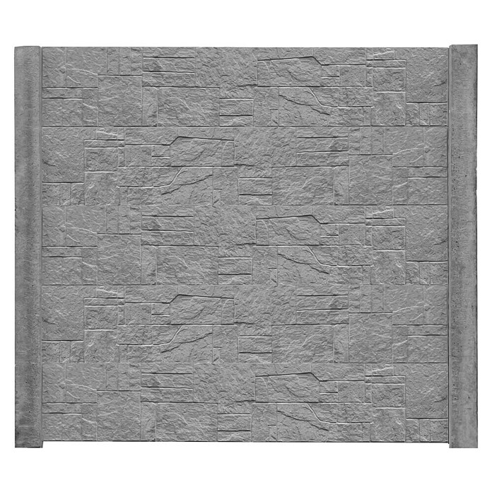 Beckers Betonzaun Zaunelement Standard Flagstone Motiv (200 x 38,5 cm, Beton, Betongrau) | BAUHAUS