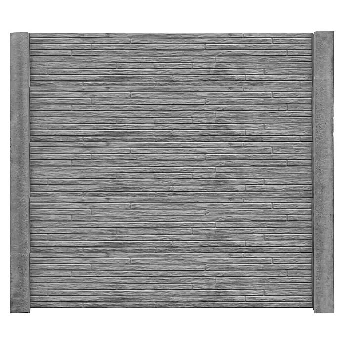 Beckers Betonzaun Zaunelement Standard Toscana Motiv - 200 x 38,5 cm, Beton, Betongrau - Graue Steinmauer mit Betonrahmen, ideal für den Garten- oder Terrassenbereich. Robuste Bauweise für langlebigen Schutz und stilvolle Optik.