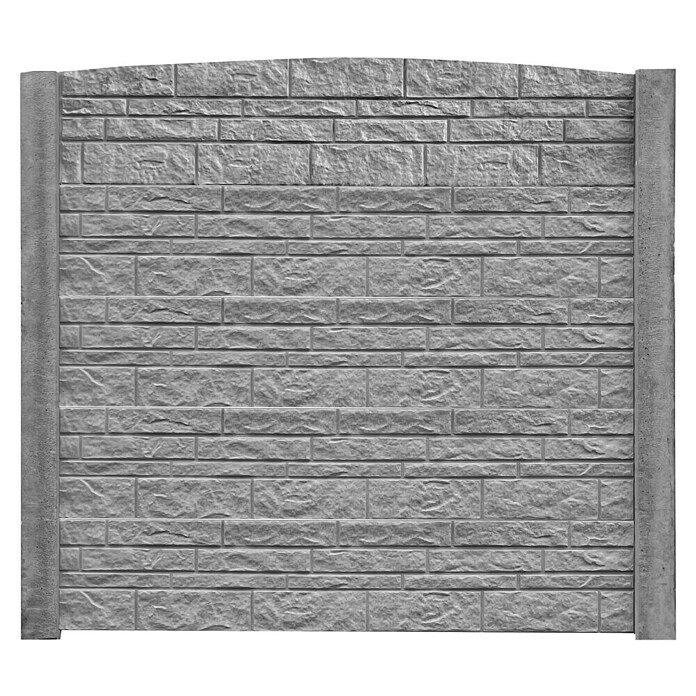 Beckers Betonzaun Abschlussplatte Standard Felsbogen Motiv (200 x 45 cm, Beton, Betongrau) | BAUHAUS