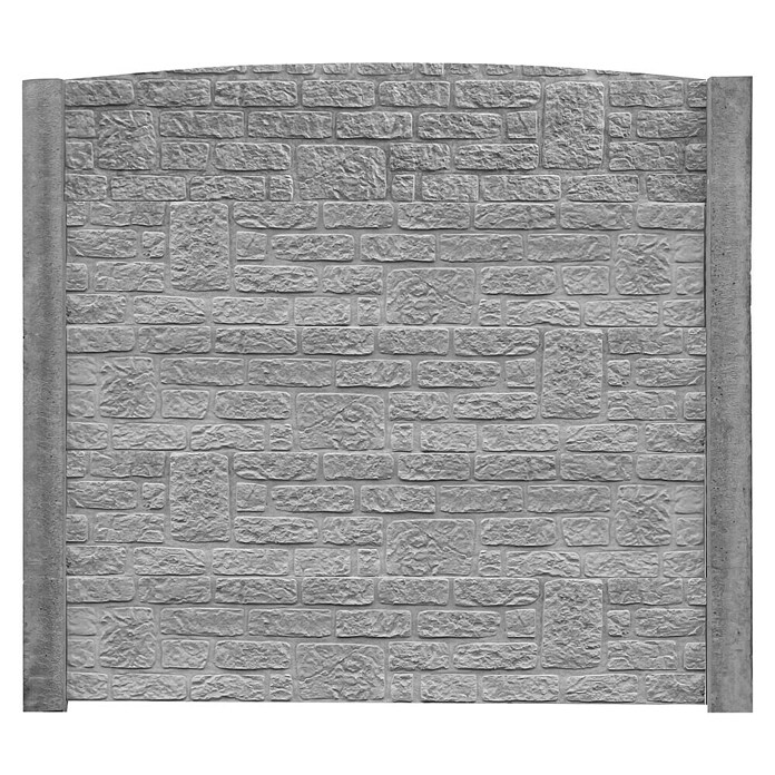 Beckers Betonzaun Abschlussplatte Standard Romaniabogen (200 x 45 cm, Beton, Betongrau) | BAUHAUS