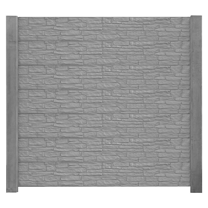 Beckers Betonzaun Zaunelement Klassik Montana Motiv (184 x 26 cm, Beton, Betongrau) | BAUHAUS