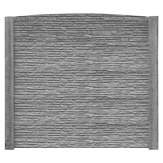 Beckers Betonzaun Abschlussplatte Standard Montanabogen (200 x 45 cm, Beton, Betongrau) | BAUHAUS