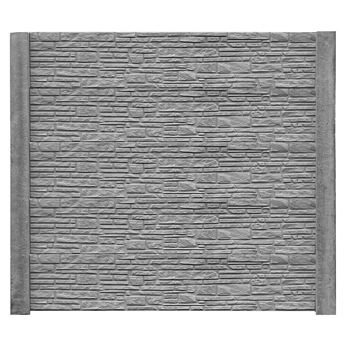 Beckers Betonzaun Zaunelement Standard Montana Motiv (200 x 38,5 cm, Beton, Betongrau) | BAUHAUS