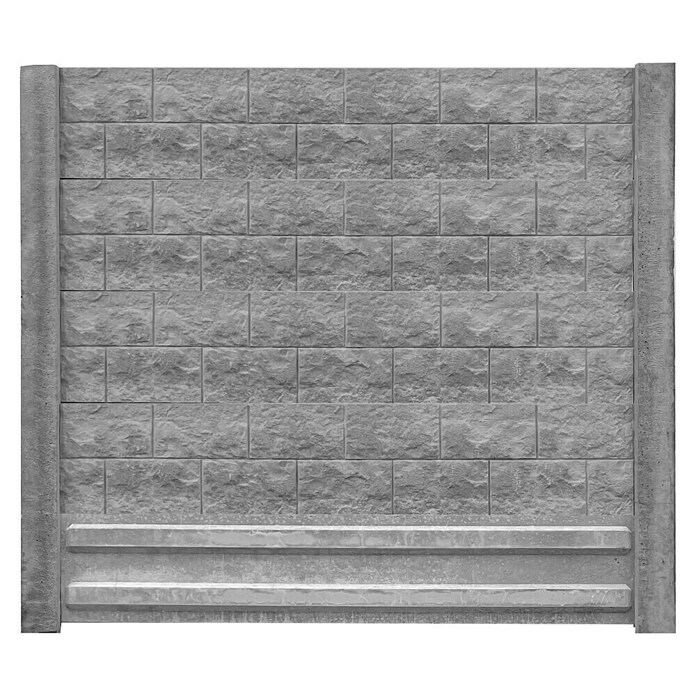 Beckers Betonzaun Zaunelement Standard Sockelplatte (200 x 38,5 cm, Beton, Betongrau) | BAUHAUS