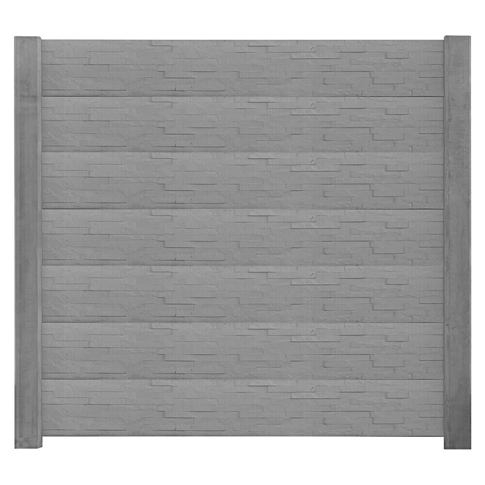 Beckers Betonzaun Zaunelement Klassik Rimini Motiv (184 x 26 cm, Beton, Betongrau) | BAUHAUS