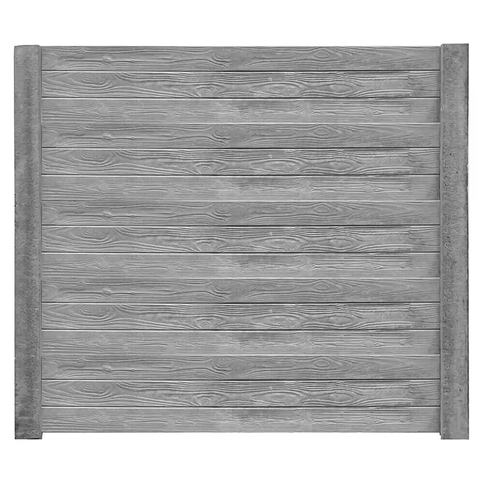 Beckers Betonzaun Zaunelement Standard Prestige Motiv - 200 x 38,5 cm, Beton, Betongrau - Graue Betonzaunplatte mit Holzmaserung. Ideal für stilvolle und langlebige Grundstücksbegrenzungen im Garten- und Landschaftsbau.