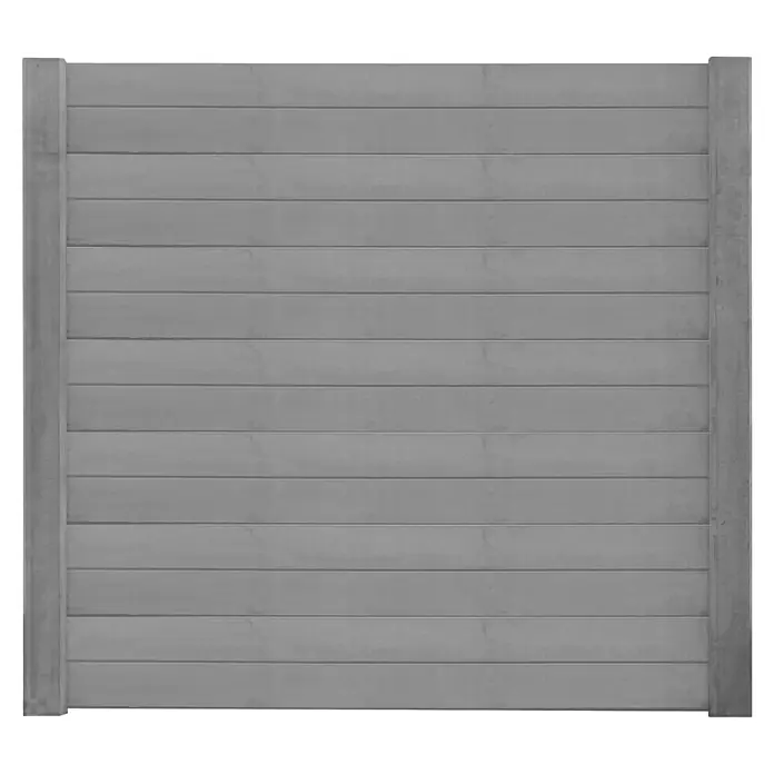 Beckers Betonzaun Zaunelement Prestige Glatt Motiv - 184 x 26 cm, Beton, Betongrau - Grauer Sichtschutzzaun aus Holz und Beton, der Privatsphäre und Schutz im Außenbereich bietet. Robuste Konstruktion.