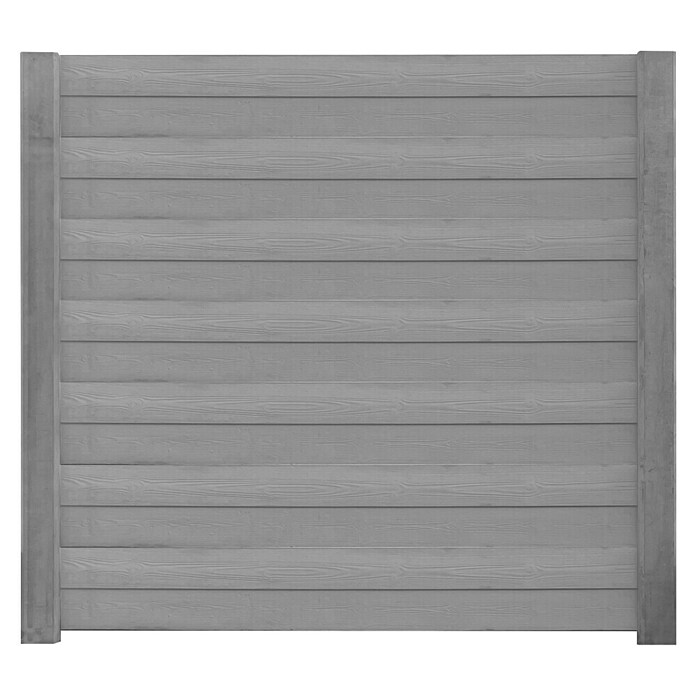 Beckers Betonzaun Zaunelement Klassik Solide Motiv (184 x 26 cm, Beton, Betongrau) | BAUHAUS