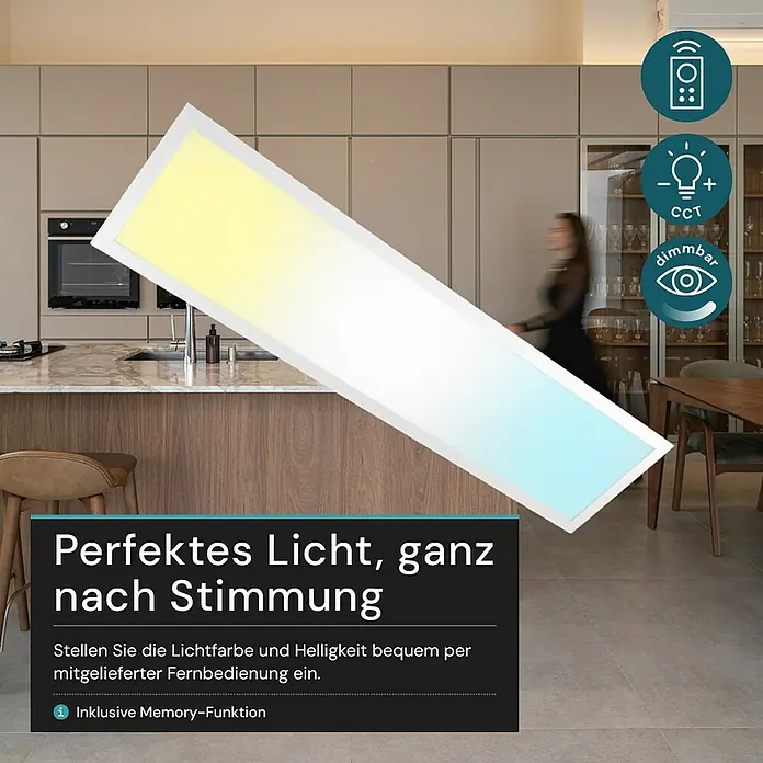 Luxula LED-Deckenleuchte - 40 W, Weiß, Mehrfarbig