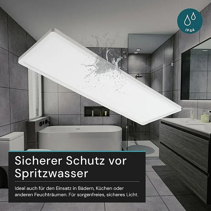 Luxula LED-Deckenleuchte - 24 W, L x B x H: 58 x 20 x 2,5 cm, Weiß, Mehrfarbig