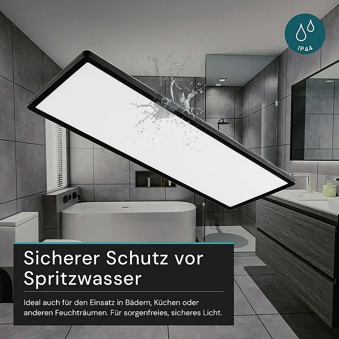 Luxula LED-Deckenleuchte - 24 W, Schwarz, Mehrfarbig