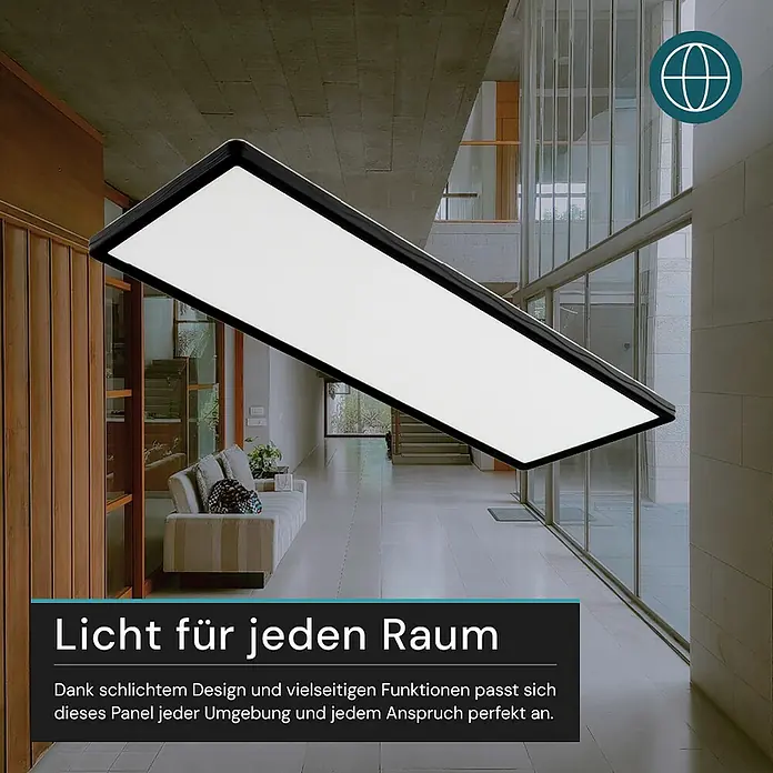 Luxula LED-Deckenleuchte - 24 W, Schwarz, Mehrfarbig