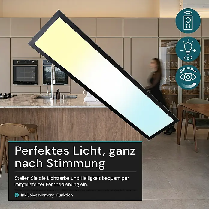 Luxula LED-Deckenleuchte - 40 W, Schwarz, Mehrfarbig