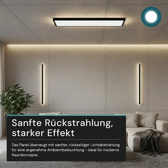 Luxula LED-Deckenleuchte - 24 W, Schwarz, Mehrfarbig