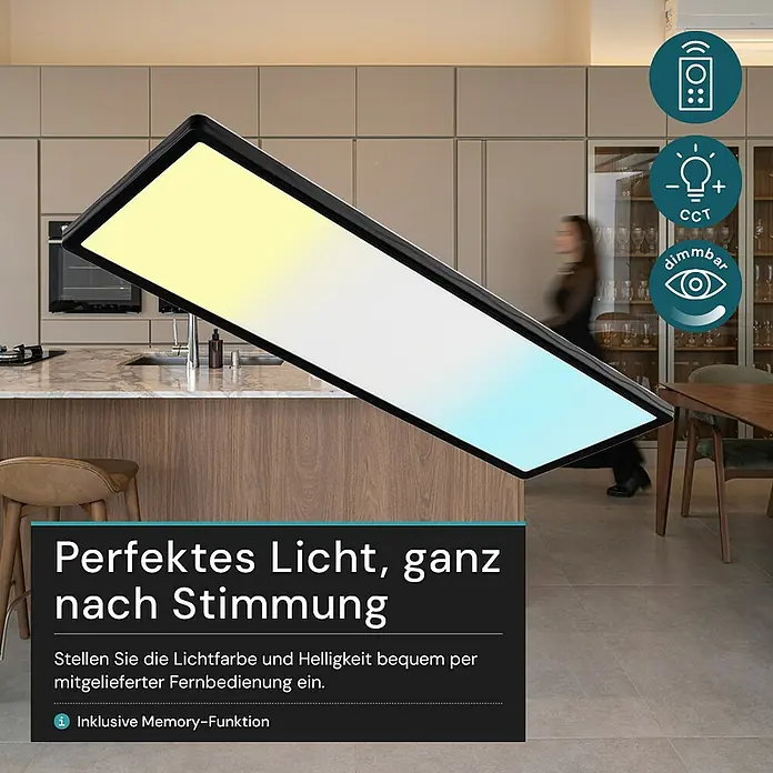 Luxula LED-Deckenleuchte - 24 W, Schwarz, Mehrfarbig