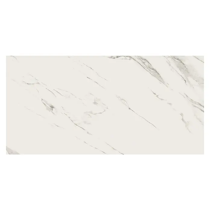 Feinsteinzeugfliese Calaccata Mistari - 59,8 x 119,8 cm, Grau, Seidenmatt - Elegante Marmorstruktur in Weiß und Grautönen, ideal für moderne Innenräume. Die feinen Adern verleihen dem Design eine luxuriöse Note.