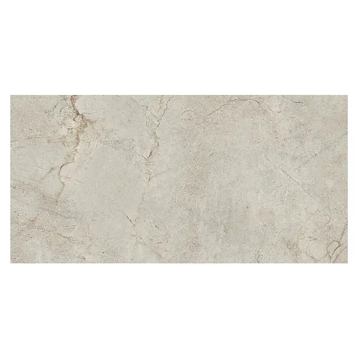 Feinsteinzeugfliese Cliber Rock - 59,8 x 119,8 cm, Grau, Matt - Beige Keramikfliese mit Marmorierung für Boden- und Wandbeläge im Innen- und Außenbereich. Die Fliese ist robust und pflegeleicht.