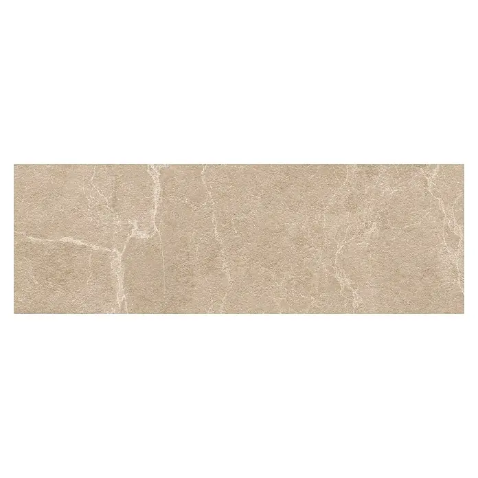 Wandfliese Benora - 39,8 x 119,8 cm, Beigebase, Matt - Detailaufnahme einer beigen Keramikfliese mit Marmorierung für Bodenbeläge oder Wandverkleidungen mit natürlicher Optik.