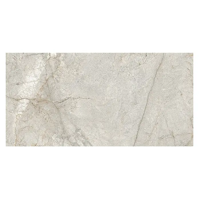 Feinsteinzeugfliese Sinkler - 59,8 x 119,8 cm, Light Grey, Matt - Graue Marmorfliese mit feinen Maserungen und einer glatten Oberfläche, ideal für stilvolle Innenräume.