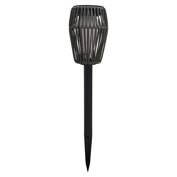 BAUHAUS Solarfakkel met grondpen Rotan (0,6 W, l x b x h: 11 x 11 x 49,5 cm, Grijs, IP44, 10 lm) | BAUHAUS