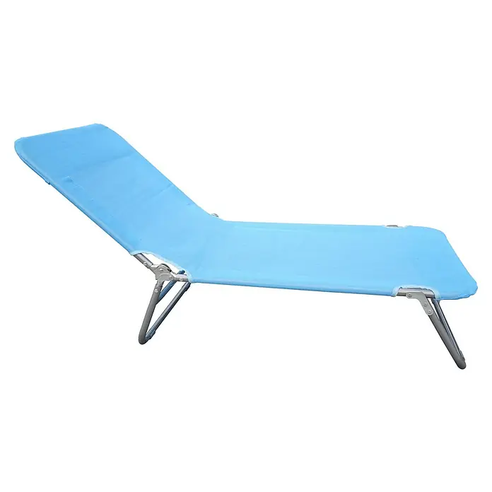 Westerholt Gartenliege Lotta - B x T x H: 48 x 126 x 24 cm, für Kinder - Hellblaue Liege mit silbernem Metallgestell, ideal für den Strand oder den Garten. Entspannung pur auf dieser bequemen Sonnenliege.