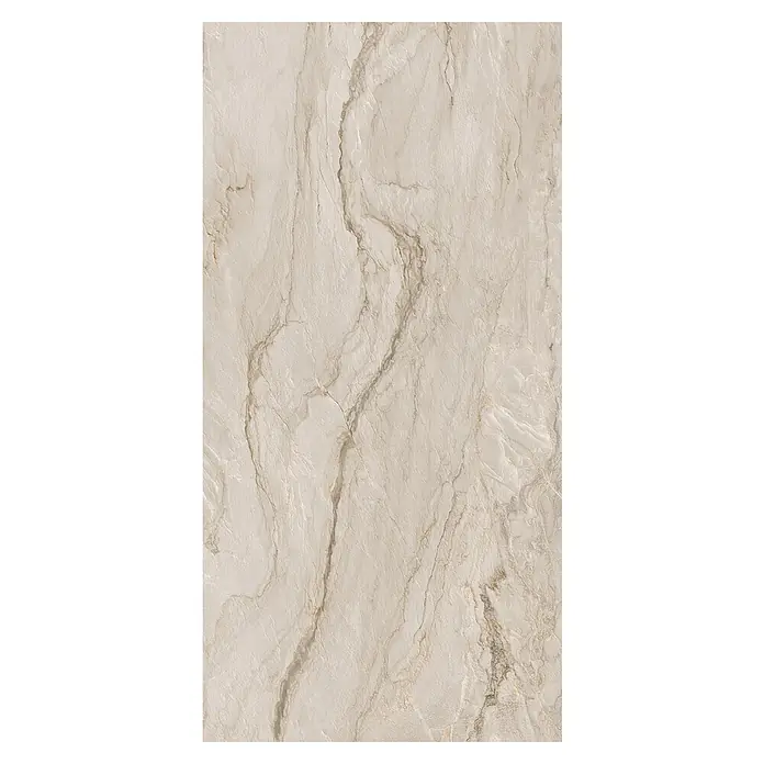 Feinsteinzeugfliese Velluto - 59,8 x 119,8 cm, Beige, Matt - Hochwertige Marmorfliese in Beige mit eleganten Maserungen, perfekt für stilvolle Innenräume. Die Fliese verleiht jedem Raum eine luxuriöse Note.