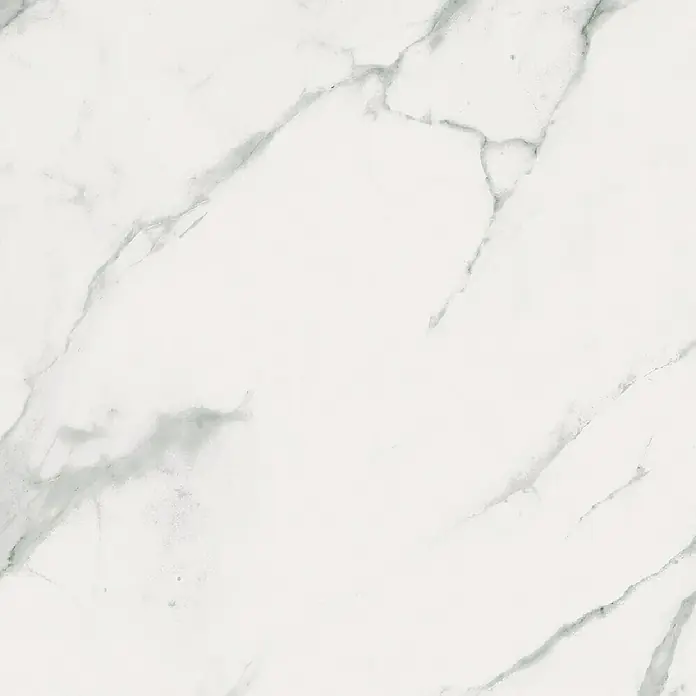 Feinsteinzeugfliese Calacatta Marble - 59,8 x 119,8 cm, Weiß, Matt - Elegante Marmorfliese mit zarten grauen Adern auf strahlend weißem Grund. Perfekt für stilvolle Boden- und Wandgestaltungen.