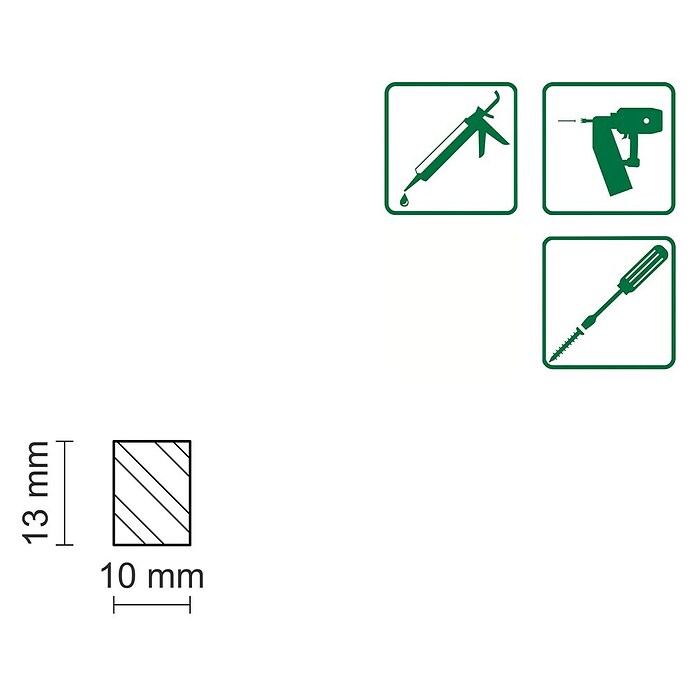 FLACHLEISTE LAERCHE ROH 9,2X12,5mm 200cm