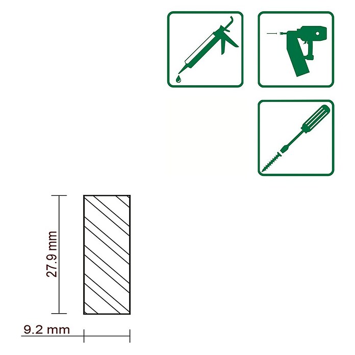 FLACHLEISTE LAERCHE ROH 9,2X28mm 200cm