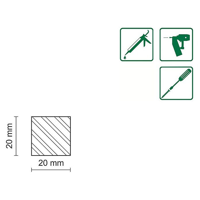 FLACHLEISTE LAERCHE ROH 19,3X19,7mm 200cm