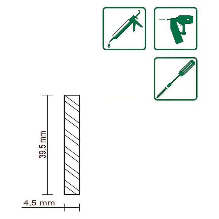 FLACHLEISTE LAERCHE ROH 4,5X39,5mm 200cm