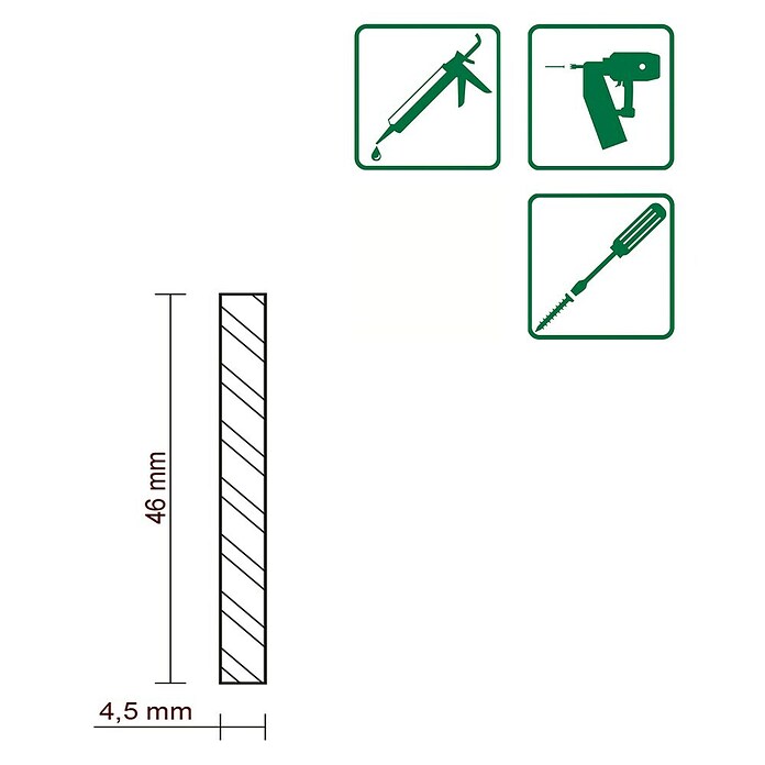 FLACHLEISTE LAERCHE ROH 4,5X46mm 200cm