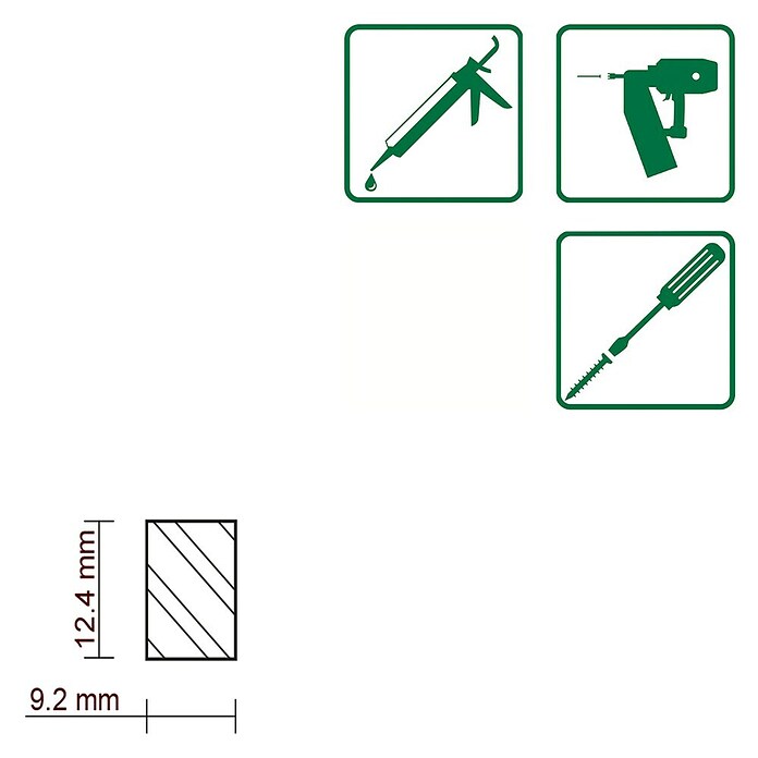 FLACHLEISTE LAERCHE ROH 9,2X12,5mm 100cm
