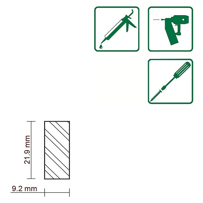FLACHLEISTE LAERCHE ROH 9,2X28mm 100cm
