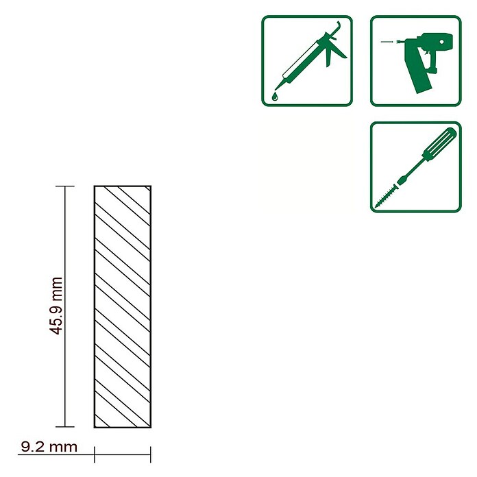 FLACHLEISTE LAERCHE ROH 9,2X46mm 200cm