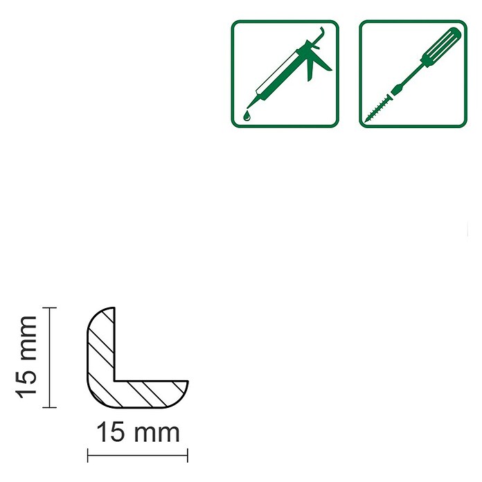 WINKELL. LAERCHE ROH15X15mm 2m